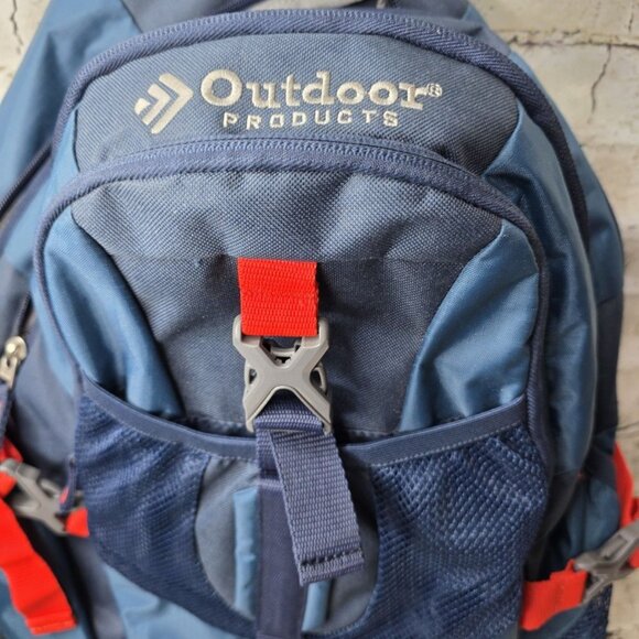Outdoor Products Hiking Backpack 30L Rucksack Unisex Red and Blue - Picture 2 of 4